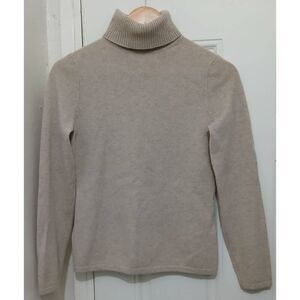 Lord and Taylor womens small oatmeal beige turtleneck sweater